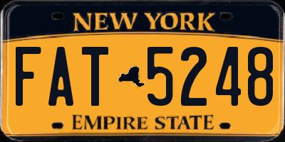NY license plate FAT5248