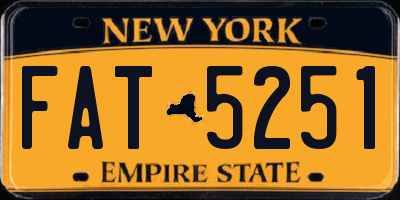 NY license plate FAT5251