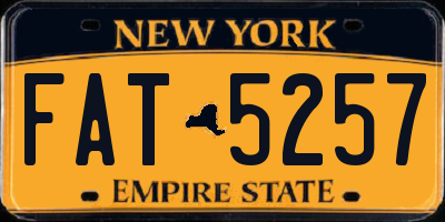 NY license plate FAT5257