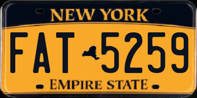 NY license plate FAT5259