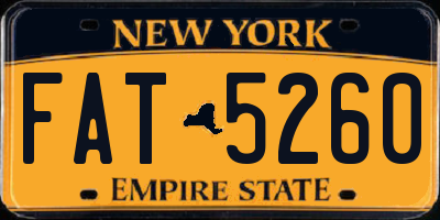 NY license plate FAT5260