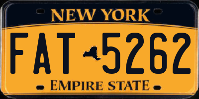 NY license plate FAT5262