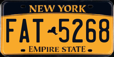 NY license plate FAT5268