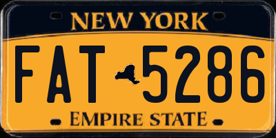 NY license plate FAT5286
