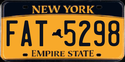 NY license plate FAT5298