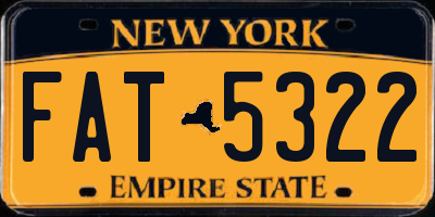 NY license plate FAT5322