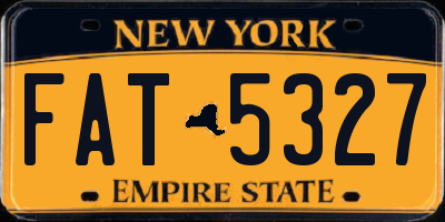 NY license plate FAT5327