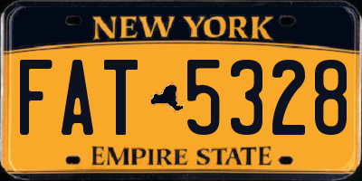 NY license plate FAT5328