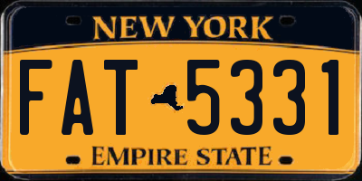 NY license plate FAT5331