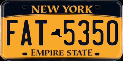 NY license plate FAT5350