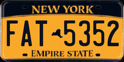 NY license plate FAT5352