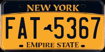 NY license plate FAT5367