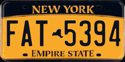 NY license plate FAT5394