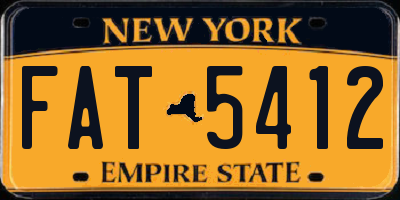 NY license plate FAT5412