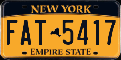 NY license plate FAT5417
