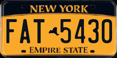 NY license plate FAT5430