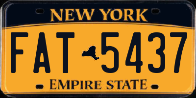 NY license plate FAT5437