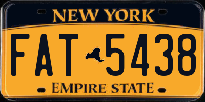 NY license plate FAT5438
