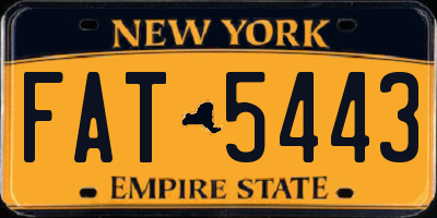 NY license plate FAT5443