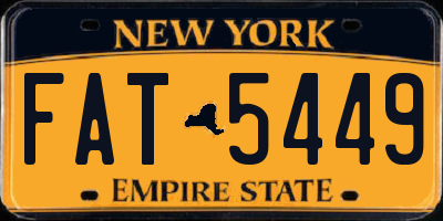 NY license plate FAT5449