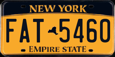 NY license plate FAT5460