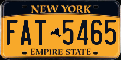 NY license plate FAT5465