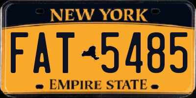 NY license plate FAT5485
