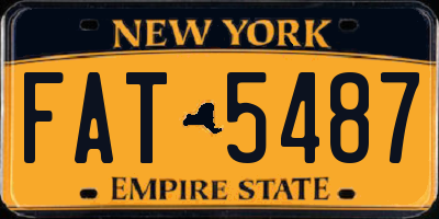 NY license plate FAT5487