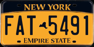 NY license plate FAT5491