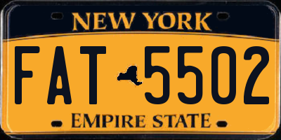 NY license plate FAT5502