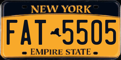 NY license plate FAT5505
