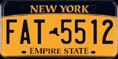 NY license plate FAT5512