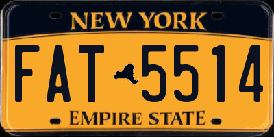 NY license plate FAT5514