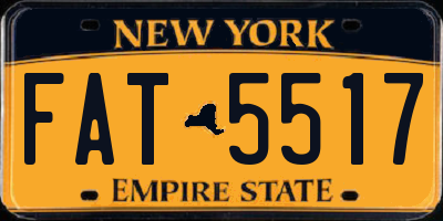 NY license plate FAT5517