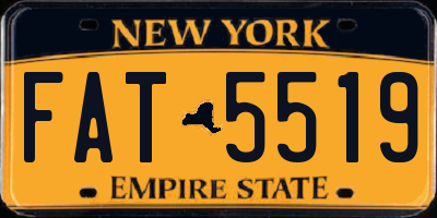 NY license plate FAT5519