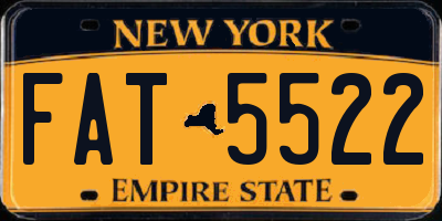 NY license plate FAT5522