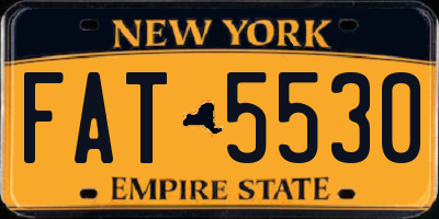 NY license plate FAT5530