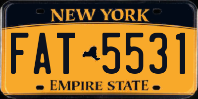 NY license plate FAT5531
