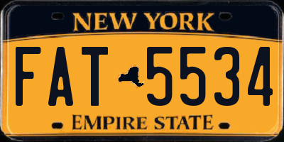 NY license plate FAT5534