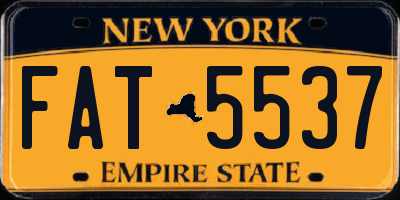 NY license plate FAT5537