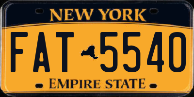 NY license plate FAT5540