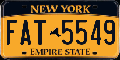 NY license plate FAT5549