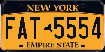 NY license plate FAT5554