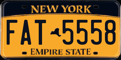 NY license plate FAT5558