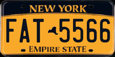 NY license plate FAT5566