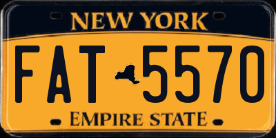 NY license plate FAT5570