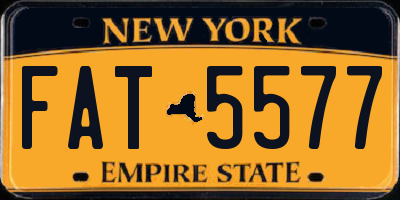 NY license plate FAT5577