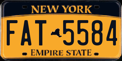 NY license plate FAT5584