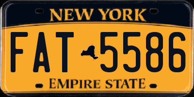 NY license plate FAT5586