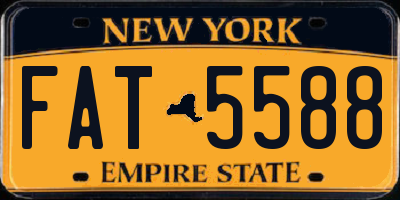 NY license plate FAT5588